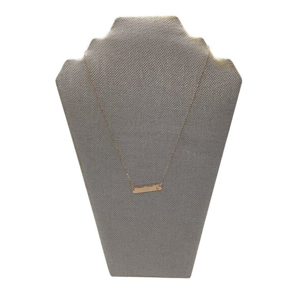 Initial C Bar Necklace Unisex Gold Tone With Gift Box - Picture 7 of 8